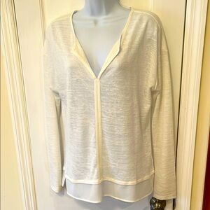 Sanctuary Tunic Pullover Women’s Large White Classic Beachy Coastal Minimalist